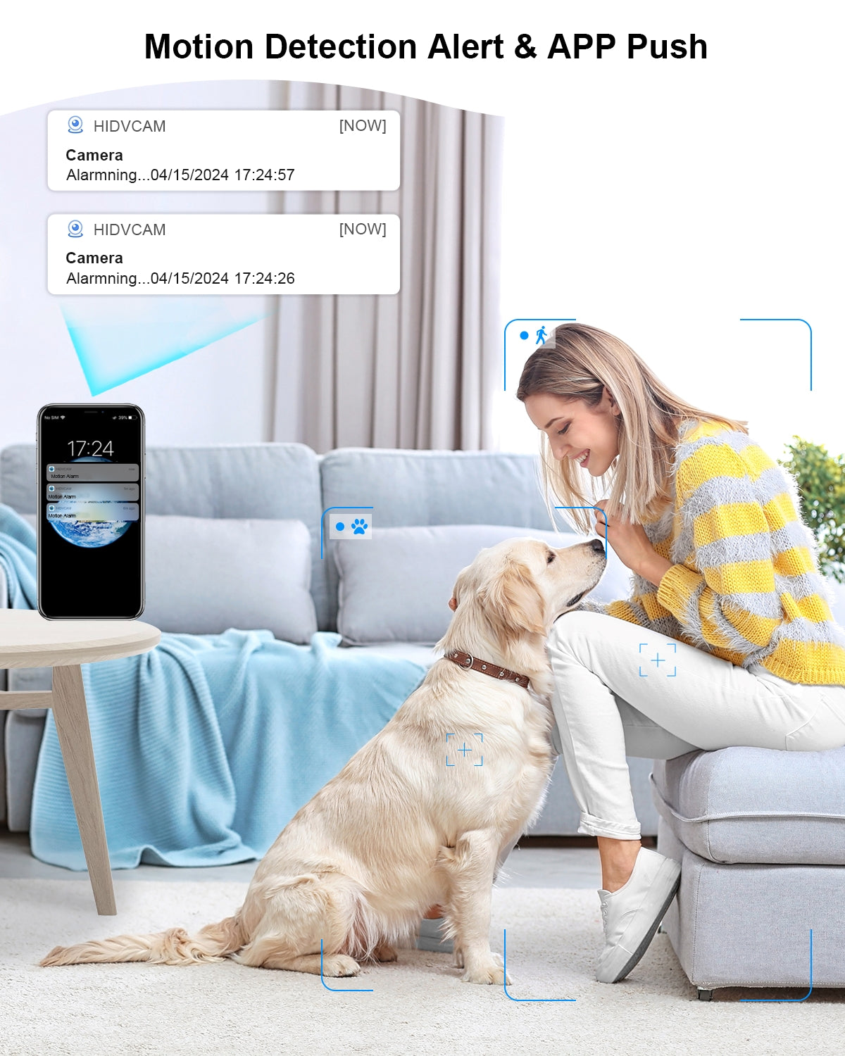 Spy Camera WiFi Hidden Camera with HD Live Feed, Night Vision, PIR Motion Detection, Cloud & Local Storage/64G SD Card, Wide-Angle Monitoring, App Remote Access, Mini Security Camera for Home/Office